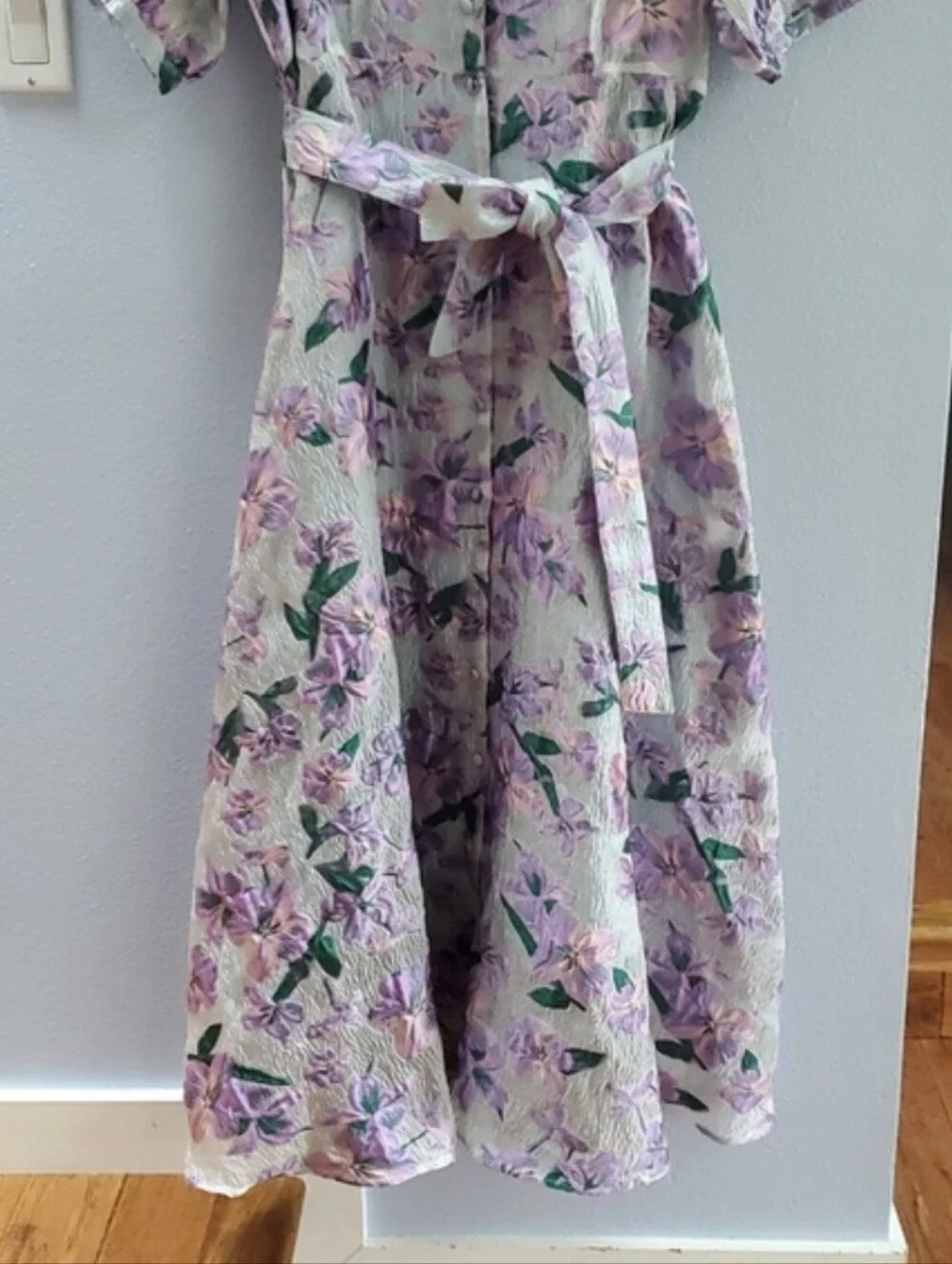 Abbey Glass Charlotte collared dress organza bloom Floral Purple Maxi Dress - Picture 5 of 15